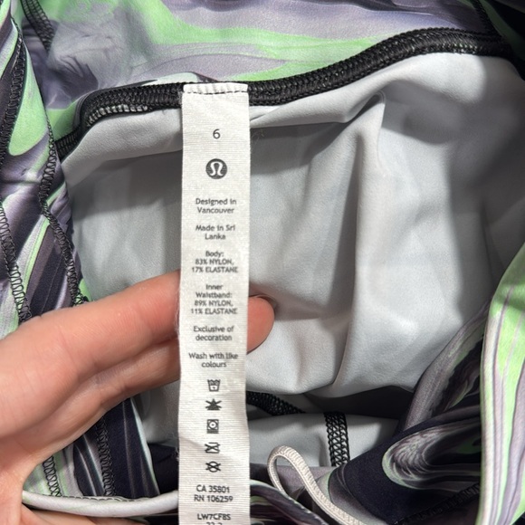 LULULEMON BASE PACE HIGH RISE RUNNING SHORT GREY GREEN SWIRL 6 - Picture 5 of 7